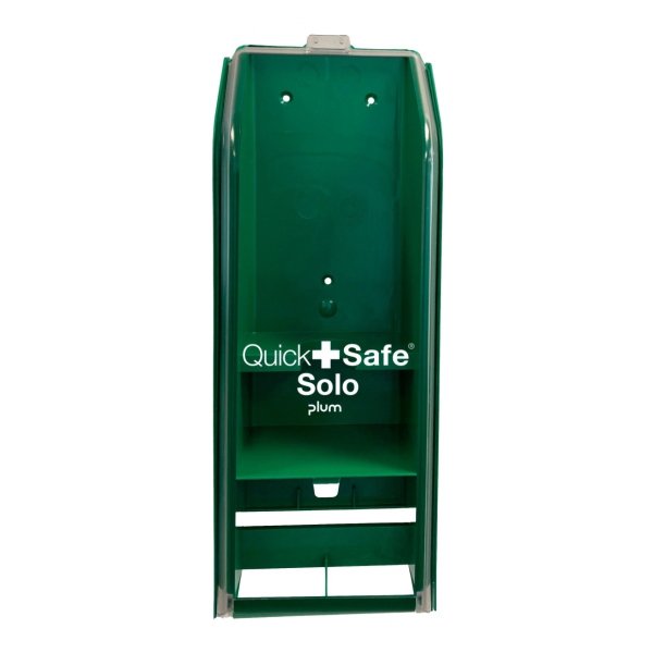 Dozownik PLUM QuickSafe Solo, pusty, do montażu na ścianie, zielony