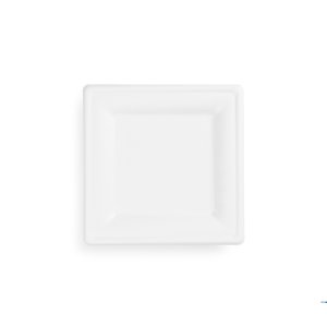 Talerz z trzciny cukrowej, kwadratowy 20x20cm, biały, op. 50 szt. 100% biodegradowalny 84586 (X)