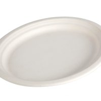 Talerz z trzciny cukrowej 26cm, biały, op. 50 szt. 29273