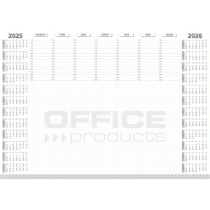 Podkładka na biurko OFFICE PRODUCTS, planer 2025 / 2026, biuwar 594x420mm A2 ,52k., biała