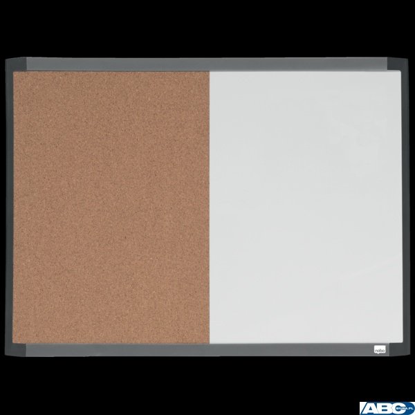 Mała tabliczka CombiBoard 585x430mm, tablica suchościeralna biała i korkowa (pół na pół) Nobo 1903784