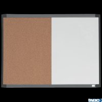 Mała tabliczka CombiBoard 585x430mm, tablica suchościeralna biała i korkowa (pół na pół) Nobo 1903784