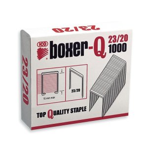 Zszywki ICO Boxer, 23 / 20, galwanizowane, 1000szt.