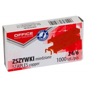 Zszywki OFFICE PRODUCTS, 24 / 6, miedziane, 1000szt.
