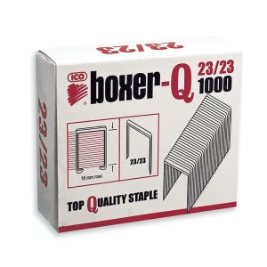 Zszywki ICO Boxer, 23 / 23, galwanizowane, 1000szt.