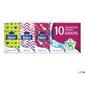 Chusteczki higieniczne VELVET  (10)  białe