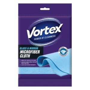 Ściereczka z mikrofibry VORTEX, do szkła i luster, niebieska