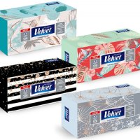 Chusteczki kosmetyczne celulozowe VELVET Harmony, 3-warstwowe, 120 listków, biały
