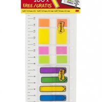 Zestaw szkolny zakładek POST-IT® (683-3+680-1+684-ARR1), z linijką, mix kolorów