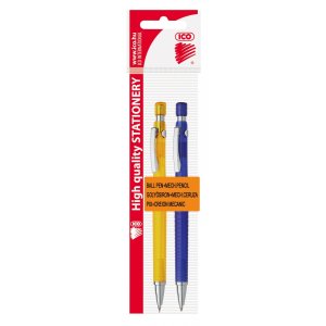 Zestaw ICO, długopis automatyczny Golf  +  ołówek automatyczny 0,5mm, blister, mix kolorów