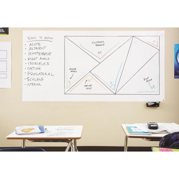 Suchościeralna folia w rolce POST-IT® Dry Erase (DEF6X4-EU), 122x183cm, biała