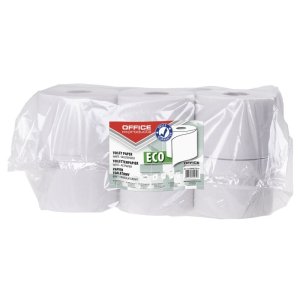 Papier toaletowy makulaturowy OFFICE PRODUCTS, 2-warstwowy, 63m, 12szt., biały