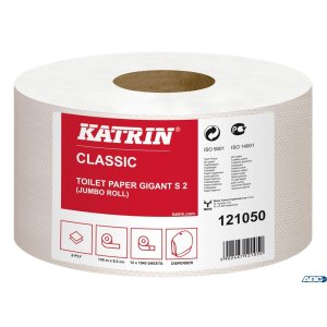 Papier toaletowy, duże rolki KATRIN CLASSIC Gigant S 2 130, 121050, opakowanie: 12 rolek