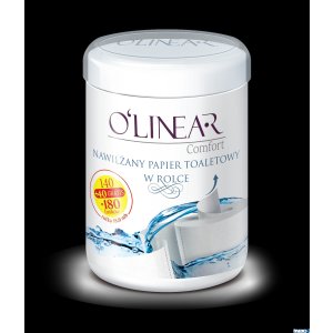 Nawilżany papier toaletowy w rolce / tubie 140 + 10szt.gratis Olinear