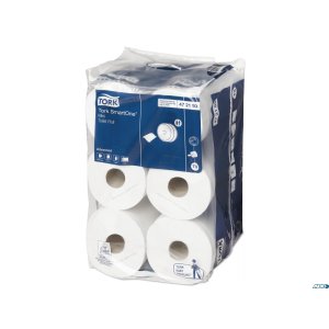 Papier toaletowy Smart One mini jumbo, 2 warstwy, kolor biały, makulatura z celulozą, 111m, T9 TORK 472193
