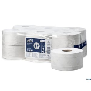 Papier_toaletowy Tork PREMIUM mini jumbo, 2 warstwy, kolor biały, makulatura, 180m, (12) system T2 advanced 472102