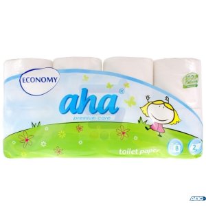 Papier toaletowy AHA ECONOMY (8 rolek) biały