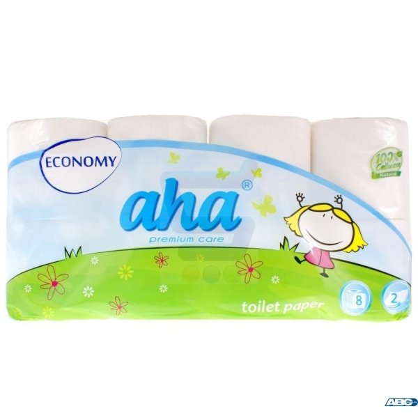 Papier toaletowy AHA ECONOMY (8 rolek) biały