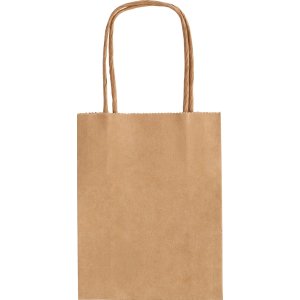 Torebka na prezenty KRAFT, papierowa, 12x5,5x15cm, gr. 125g / m2, brązowa