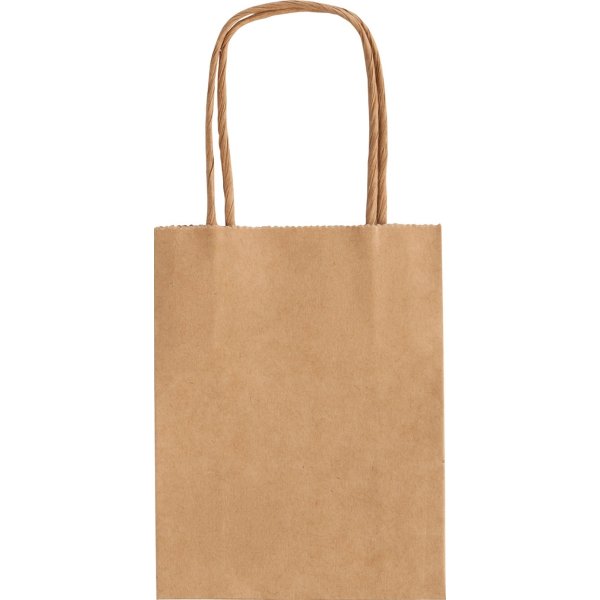 Torebka na prezenty KRAFT, papierowa, 12x5,5x15cm, gr. 125g/m2, brązowa