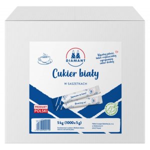 Cukier biały DIAMANT, w saszetkach, 1000x5g