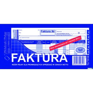105-8N / E Faktura pełna dla prowadzących sprzedaż w cenach netto 1 / 3A4