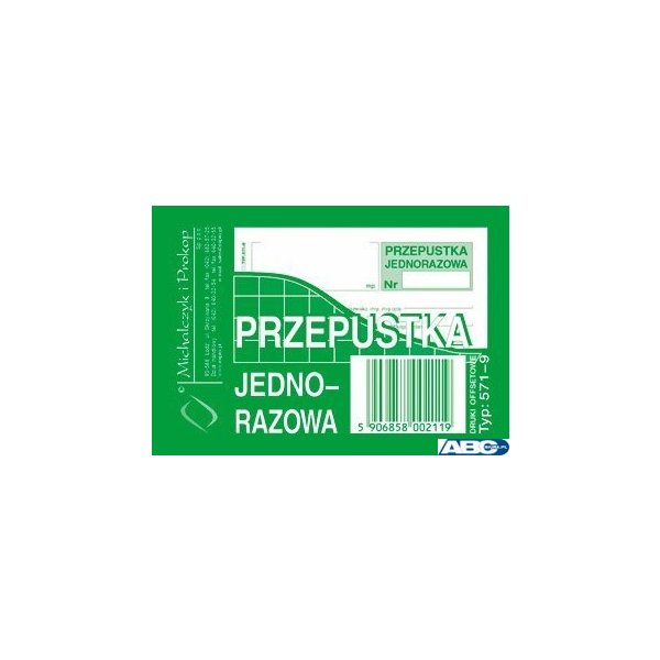 571-9 PJ Przepust.jednor.A7(80 MICHALCZYK I PROKOP