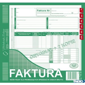 148-2E Faktura pełna sprzedaż w cenach brutto 2 / 3 A4 (o + 2k) MICHALCZYK