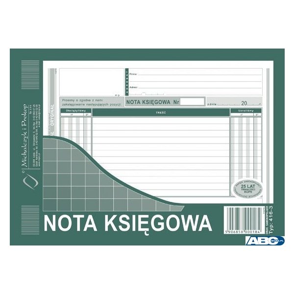 416-3 Nota Księgowa A5 MICHALCZYK i PROKOP