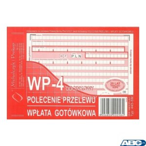 445-5M Polecenie przelewu (1 + 3), A6 80 kartek, MICHALCZYK&PROKOP