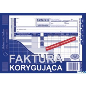 107-3E Faktura VAT korygująca MICHALCZYK&PROKOP A5 80 kartek