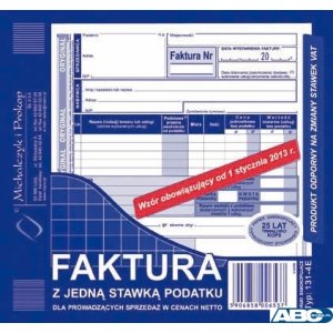 131-4E Faktura z jedną stawką podatku sprzedaż w netto 2 / 3A5 MICHALCZYK