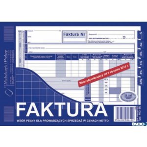 103-3E Faktura VAT netto (pełna) A5 oryginał + kopia  MICHALCZYK i PROKOP