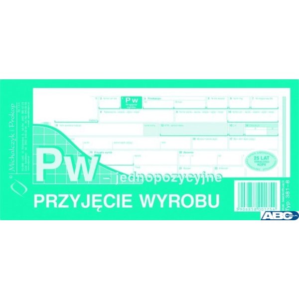 381-8 PW jednopozycyjne przyjęcie wyrobu MICHALCZYK I PROKOP (X)