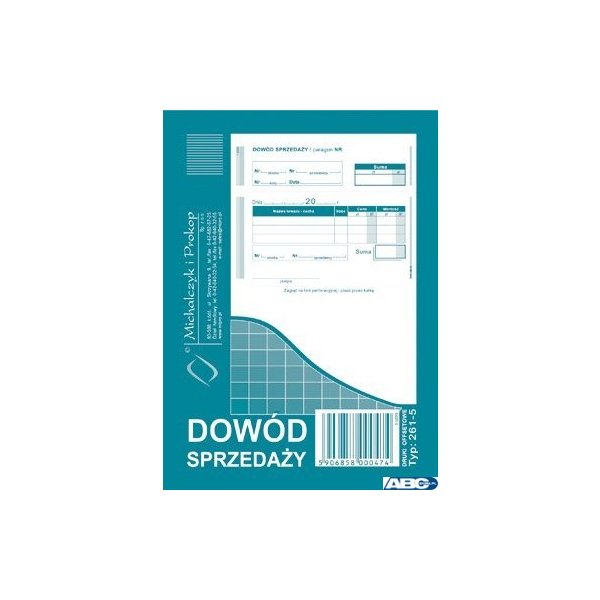261-5 DS Dowód sprzedaży A6 MICHALCZYK I PROKOP