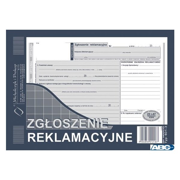 601-3 ZR A5 Zgłoszenie reklama (2k)MICHALCZYK I PROKOP