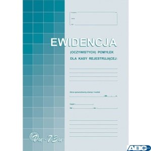Vu73-u Ewid.(oczyw)pomyłek z kasy rej.A4 Michalczyk i Prokop