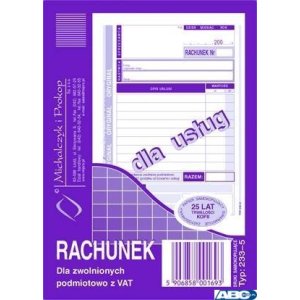 233-5 Rachunek A6 dla zwol.z VAT(usługa) MICHALCZYK i PROKOP