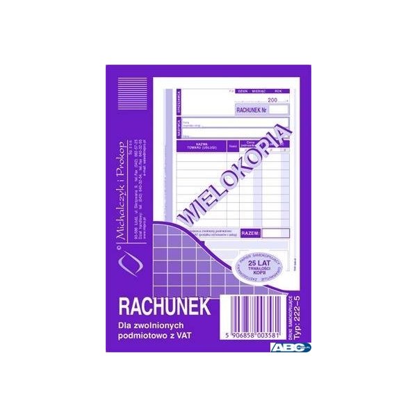 222-5 Rachunek MICHALCZYK&PROKOP A6 (pion) 80 kartek