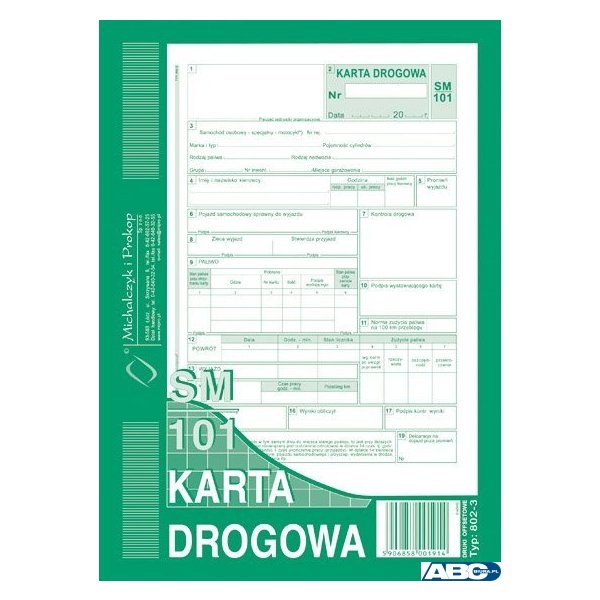 802-3 Karta drogowa MICHALCZYK&PROKOP A5 80 kartek