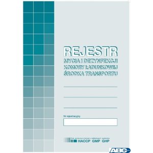 H-91-3 Rejestr mycia i dezynfekcji komory ładunkowej MICHALCZYK