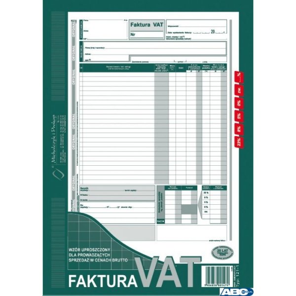 121-1N/E Fakt.VAT brutA4(upros. MICHALCZYK I PROKOP