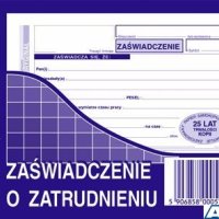 502-5 Zaświadczenie o zatrudnieniu MICHALCZYK&PROKOP A6 80 kartek