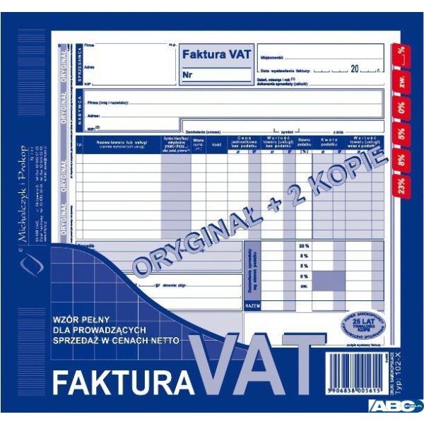 102-XE/N  Fak.VAT 2/3 A4(peł or +2kop)MICHALCZYK I PROKOP