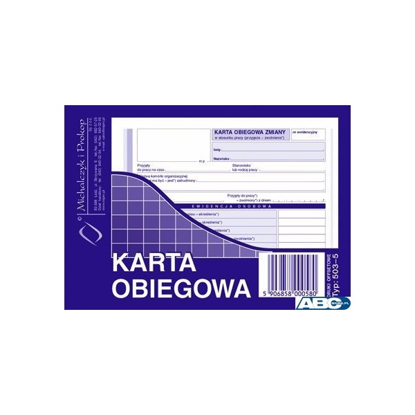 503-5 KOB Karta Obiegowa MICHALCZYK I PROKOP