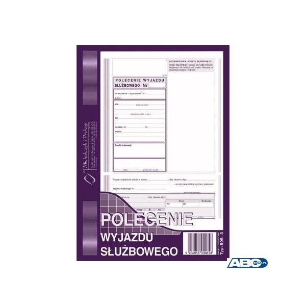 505-3 Polecenie wyjazdu służbowego, A5 40 kartek, MICHALCZYK&PROKOP