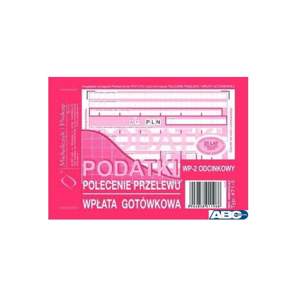 471-5 Podatki Polecenie Przelewu MICHALCZYK&PROKOP A6 80 kartek
