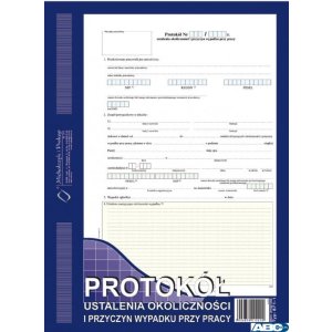 871-1 Protokół ustalenia okoliczności i przyczyn wypadku w pracy A4 MICHALCZYK