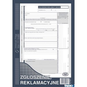 601-1 Zgłoszenie reklamacji MICHALCZYK&PROKOP A4 40 kartek