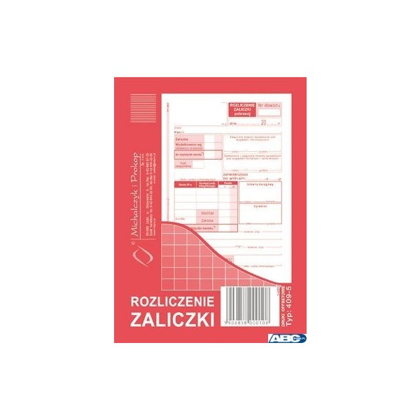 409-5 Rozliczenie zaliczki MICHALCZYK&PROKOP A6 40 kartek